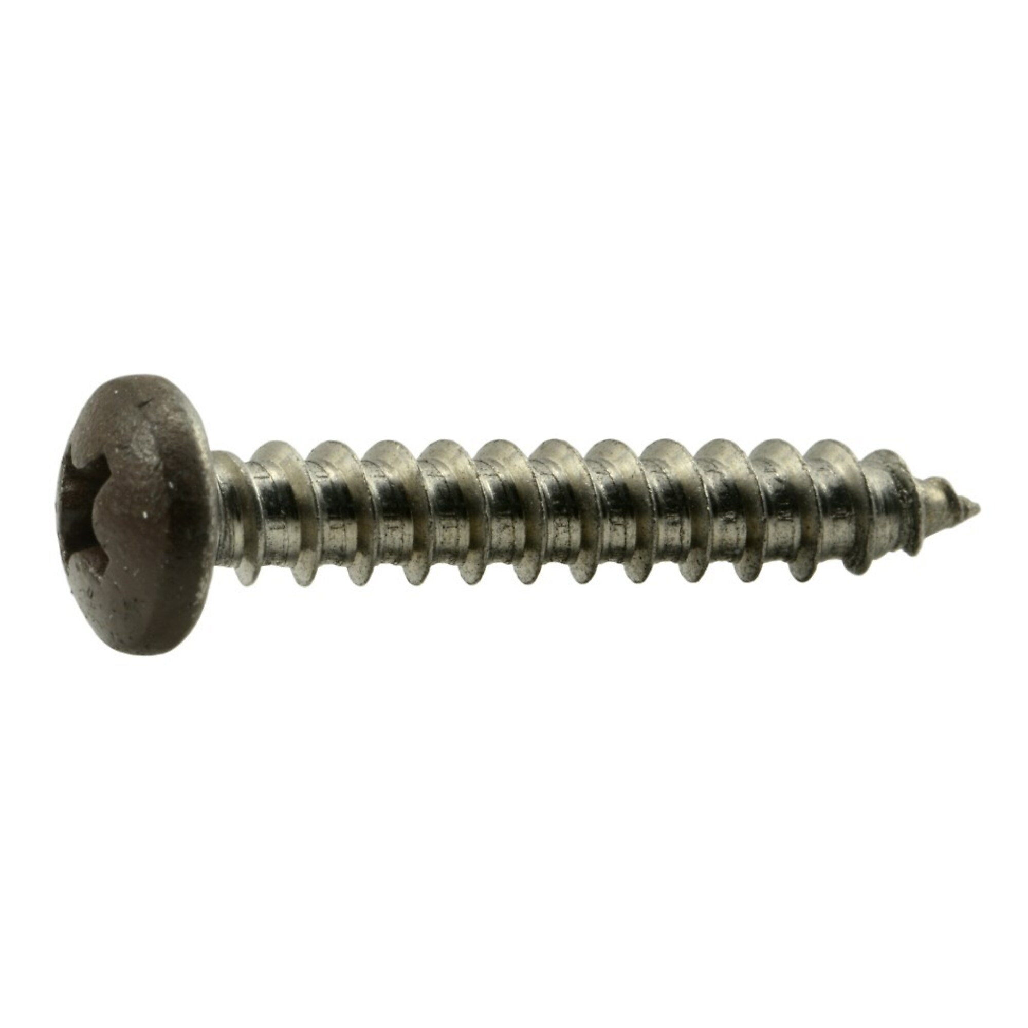 Midwest Fastener Stainless Steel Sheet Metal Screws - #8 x 1in., Painted Brown, Phillips Pan Head, 100 Pcs, Model# 09110